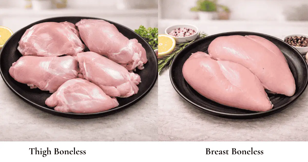 chicken thigh boneless vs breast boneless comparison